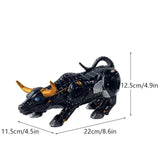 Wall Street Bull Market Resin Ornaments Feng Shui Fortune Statue Wealth Figurines for Office Interior Desktop Decor
