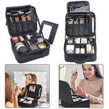 Portable Professional Makeup Case Waterproof Travel Makeup Bag Female with Mirror Cosmetology Nail Tool Suitcase for Women