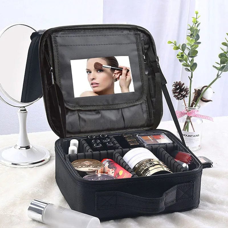 Portable Professional Makeup Case Waterproof Travel Makeup Bag Female with Mirror Cosmetology Nail Tool Suitcase for Women