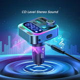  Bluetooth 5.3 FM Car Transmitter [Deep Bass Sound] 