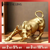 Wall Street Bull Market Resin Ornaments Feng Shui Fortune Statue Wealth Figurines for Office Interior Desktop Decor