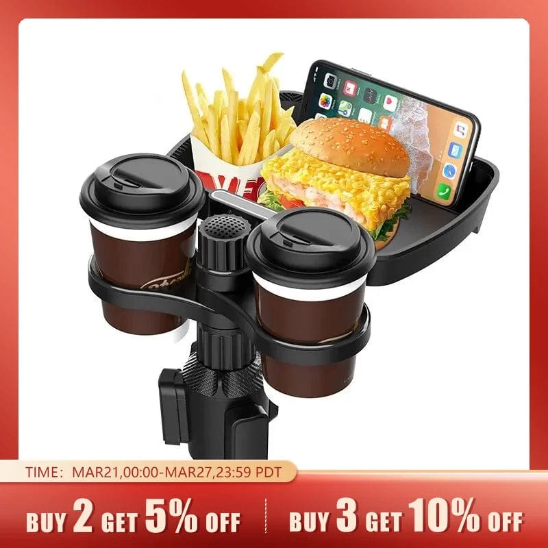 Adjustable  2 In 1 Car Cup Seat Food Tray Holder With 360°Rotation