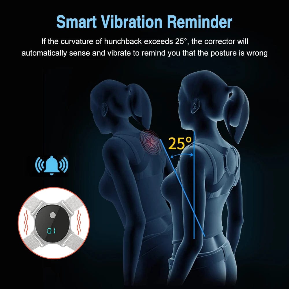 Smart LCD Display Back Correction Belt Adjustable Shoulder Strap Posture Corrector Device Anti-Off Back Protect Eyesight