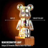 USB Powered LED 3D Bear Fireworks Bedroom Night Light