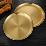 Round Stainless Steel Gold Silver Kitchen Plates  