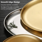 Round Stainless Steel Gold Silver Kitchen Plates  