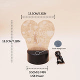 3D LED Heart Acrylic Bedside Table Lamp