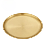 Round Stainless Steel Gold Silver Kitchen Plates  