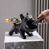 Funny Bulldog Butler With Tray Keys Storage Holder 