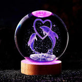 3D Glow In The Dark Dolphin Crystal Ball Night Light