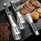 Stainless Steel Non-Slip Kitchen BBQ Food Cooking Tongs 