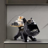 Funny Bulldog Butler With Tray Keys Storage Holder 