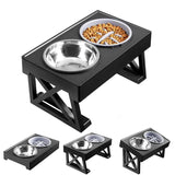 Elevated Pet Dog Feeding Bowls 3 Adjustable Heights