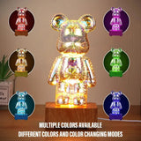 USB Powered LED 3D Bear Fireworks Bedroom Night Light