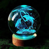 3D Glow In The Dark Dolphin Crystal Ball Night Light