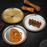 Round Stainless Steel Gold Silver Kitchen Plates  